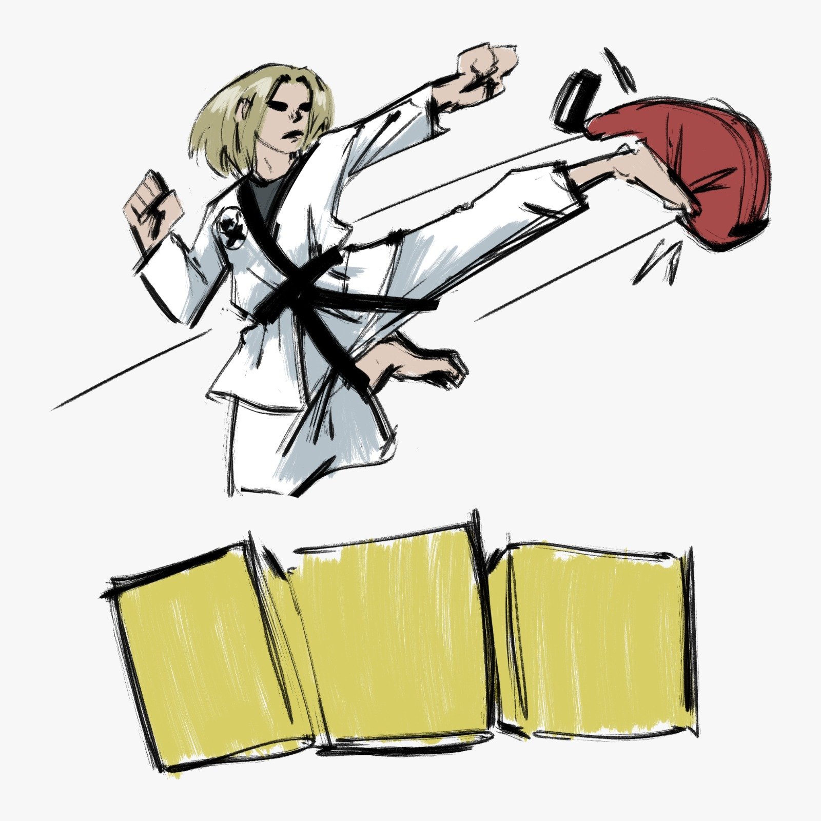 Obstacle flying side kick (yeop chagi)